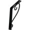 Ekena Millwork Edwards Wrought Iron Bracket, (Single center brace), Powder Coated Black 1 1/2"W x 7 1/2"D x 10"H BKTM01X07X10SED - alternate 1